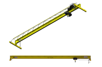 Top Running Single Girder Overhead Crane, Structural Construction, Single Hoist (drawing)