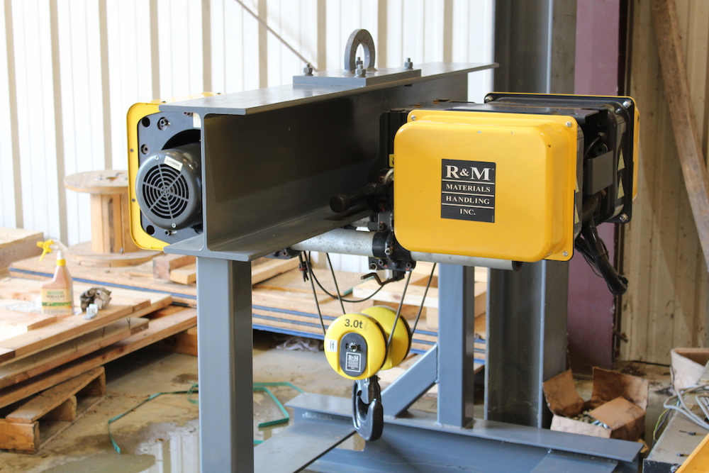 FOR SALE: R&M 3 Ton Capacity (6,000 lbs) Top Running Single Girder (TRSG)
Electric Wire Rope Hoist / Trolley